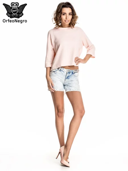 Szorty jeansowe Fashionhunters białe