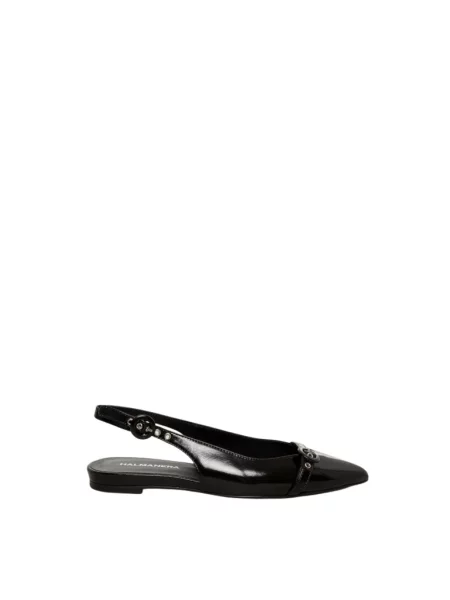 Balerinki Halmanera z otwartą piętą czarne