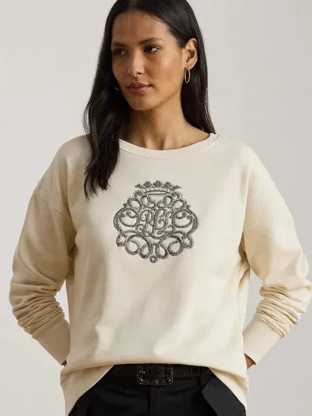 Суитчър Lauren Ralph Lauren с апликация бежово