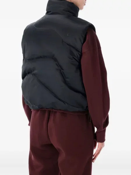 Sweter Nike zamszowy plisowany z nadrukiem brązowy