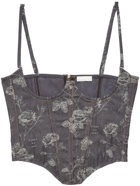 Sutien Fleur Du Mal din jacard albastru