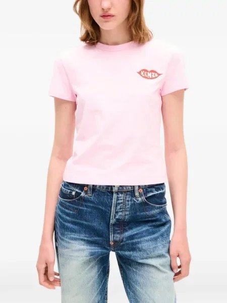 Tricou Kenzo cu broderie roz