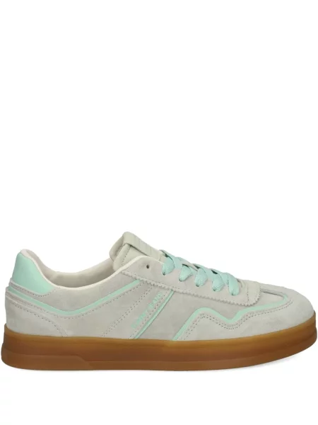 Sneakerși Tommy Jeans din piele de căprioară gri