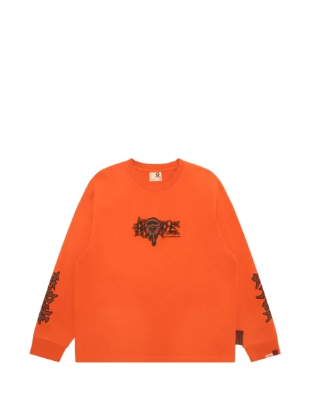 Lung tricou Aape By A Bathing Ape cu imagine portocaliu