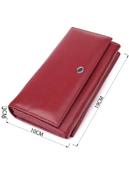 Кожаный кошелек St Leather Accessories бордовый