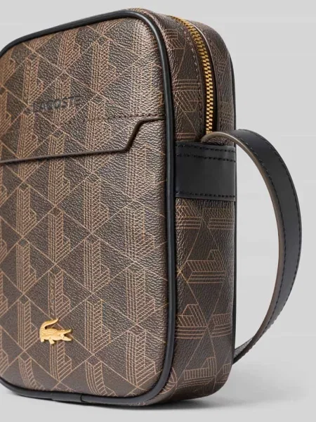 Torba na ramię z nadruk z logo model Blend Vertical Camera Bag' Lacoste brązowa