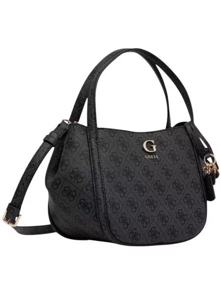Crossbody kabelka Guess s autogramom z ekologickej kože sivá