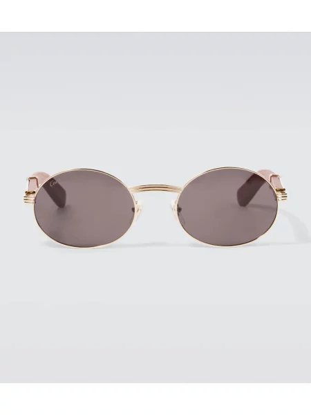 Okrogla sončna očala Cartier Eyewear Collection rjava