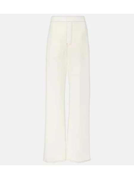 Spodnie Alaïa z wysoką talią wełniane białe