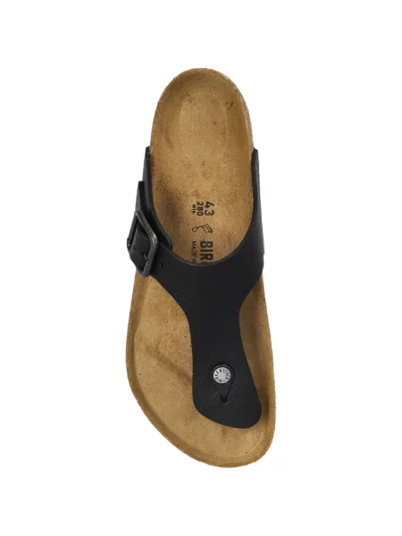 Кожени сандали Birkenstock с катарама черно