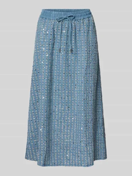 Rozkloszowana spódnica z cekinowym obszyciem i elastycznym pasem Milano Italy