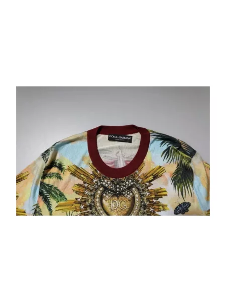 Jedwabny sweter Dolce And Gabbana z nadrukiem