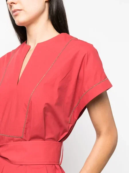 Cu centură rochie Brunello Cucinelli roșu