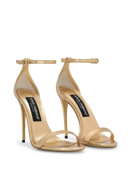 Iš natūralios odos sandalai Dolce & Gabbana auksinė