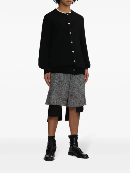 Cardigan Black Comme Des Garçons de lână negru