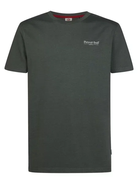 Petrol Industries Tricou verde amestecat alb