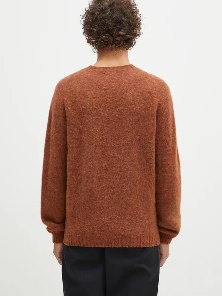 Vlněný svetr Norse Projects Birnir Brushed Lambswool hnědý