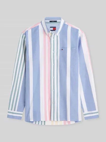 Koszula casual o kroju relaxed fit z czystej bawełny Tommy Jeans błękitna