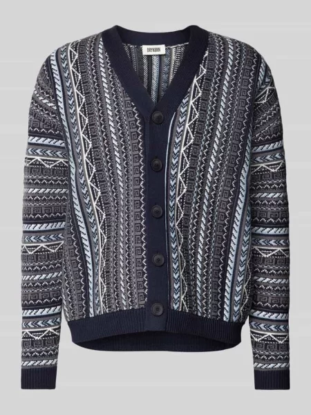 Kurtka z dzianiny z listwą guzikową model ‘Nadir’ Drykorn granatowa