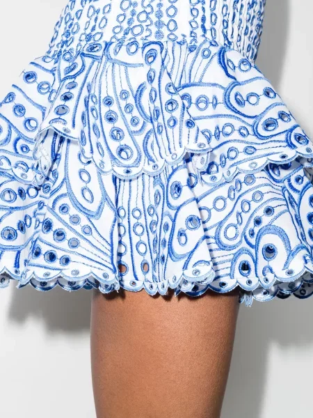 Fusta mini Charo Ruiz Ibiza cu broderie alb