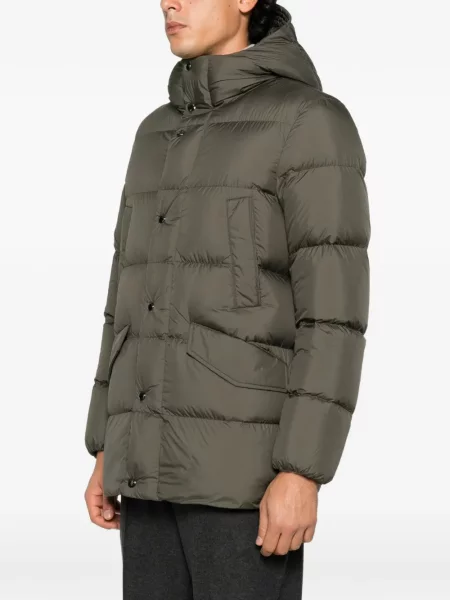 Palton Woolrich cu glugă verde