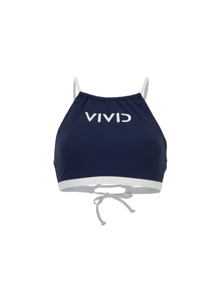 VIVID Sutien costum de baie bleumarin alb