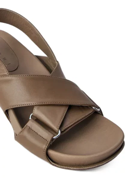 Sandale Marni slingback cu bretele maro