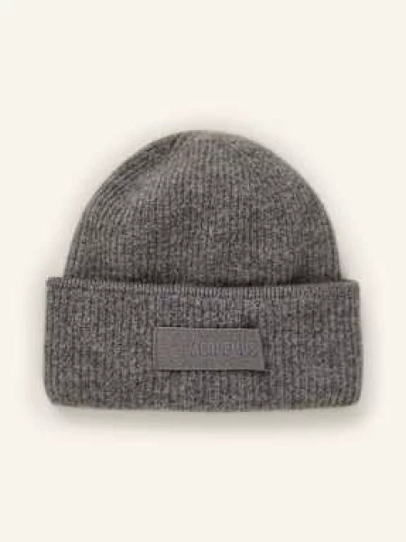 Jacquemus Čepice Le Bonnet Gros Grain S Alpakou šedá