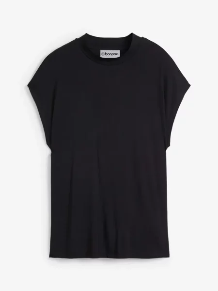 T-shirt z miękkiej czarna