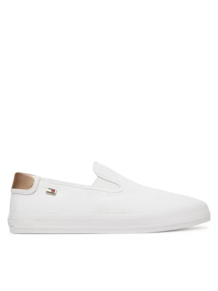 Tommy Hilfiger Tenis superge Vulc Canvas Slip-On Sneaker bela