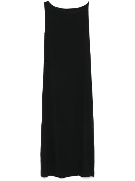 Rochie maxi Y-3 cu crăpătură de costum negru