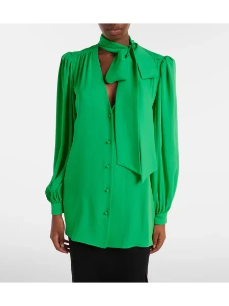 Svilena bluza Valentino vezi zelena