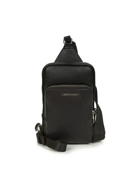 Armani Exchange geantă mică pentru bărbați cu imitație de piele negru