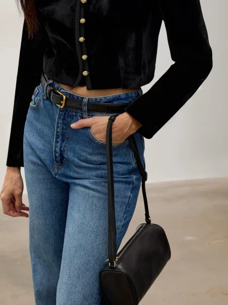 Answear.LAB geantă crossbody pentru femei din piele negru