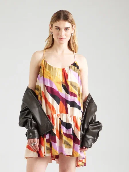 VERO MODA Poletna obleka trst / lila / jagoda bela