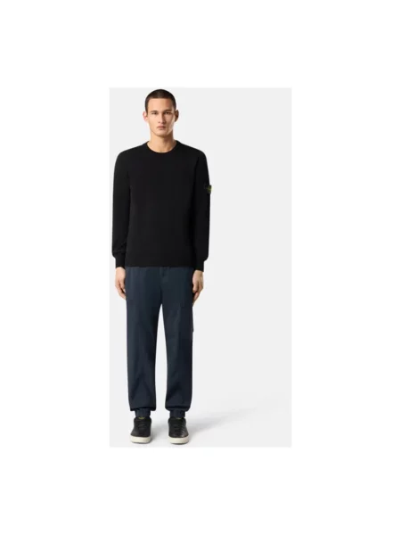 Sweter Stone Island z długim rękawem z kamieniami czarny