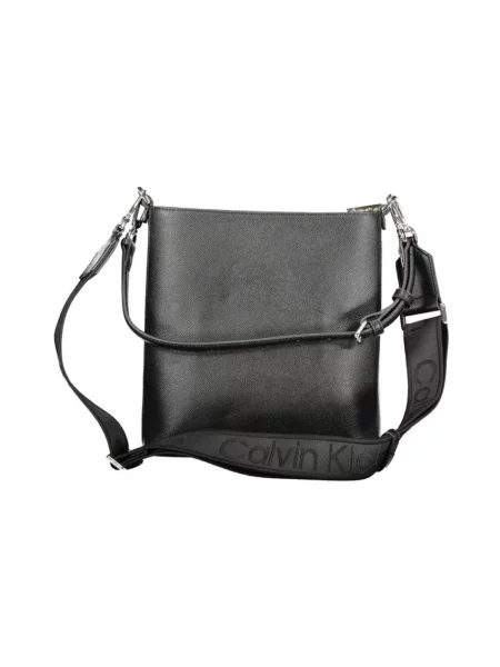 Mała torebka crossbody Calvin Klein skórzana czarna