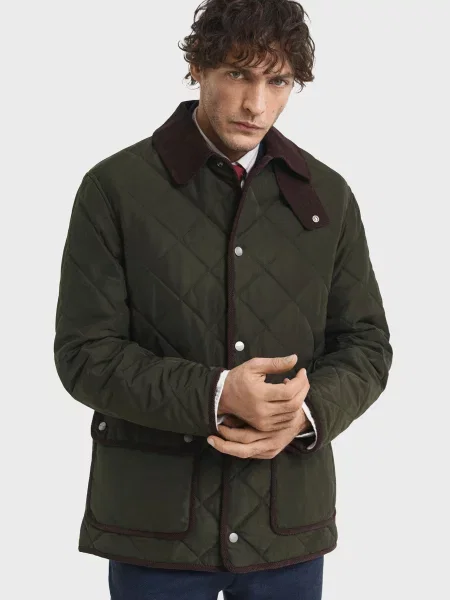 Флисовая стеганая куртка Gant зеленая