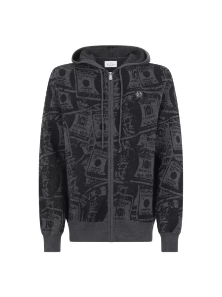 Bluza z kapturem Philipp Plein wełniana czarna