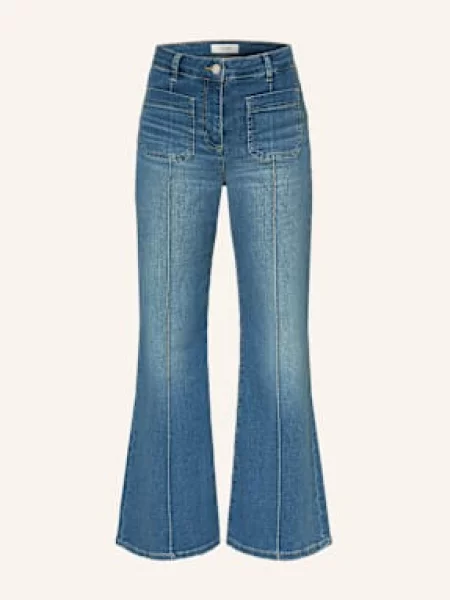 Reiss Jeansy Flared Leg Sakura weiss niebieskie