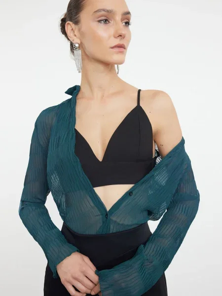 Top Trendyol cu strasuri negru