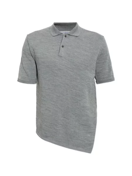 Tricou polo Comme Des Garçons Shirt de lână asimetric gri