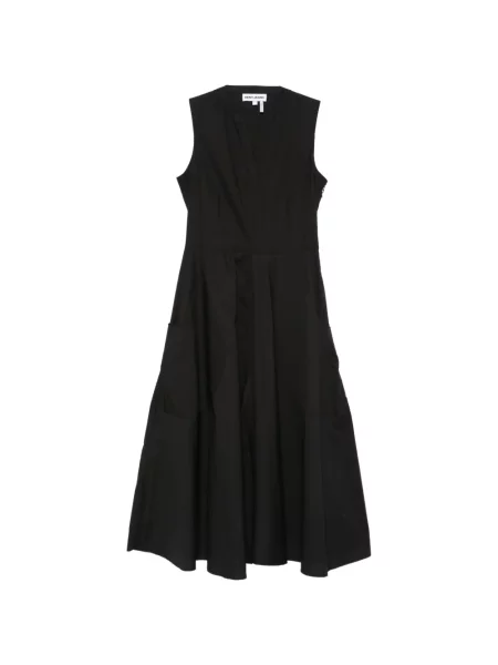 Rochie midi Dkny cu decolteu în V negru