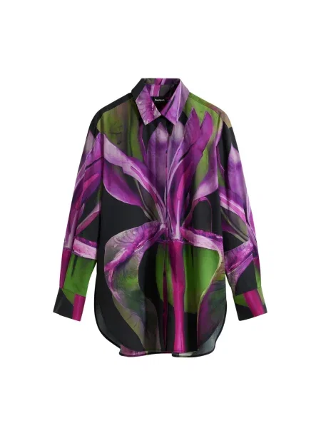 Desigual Cămașă Orquidea Lacroix Colorat verde