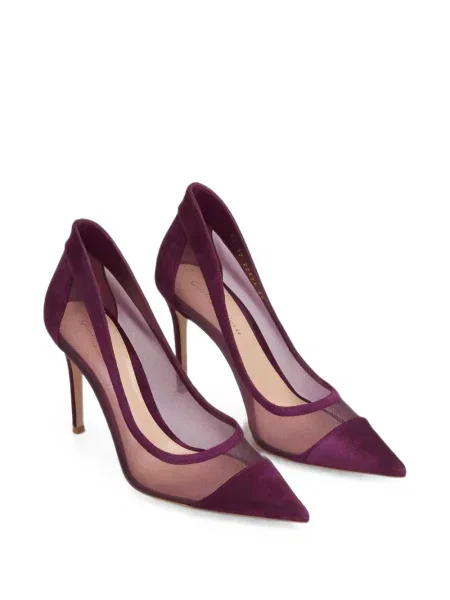 Pantofi cu toc Gianvito Rossi din piele de căprioară violet