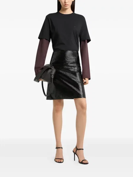 Fusta mini Courreges în linie A negru