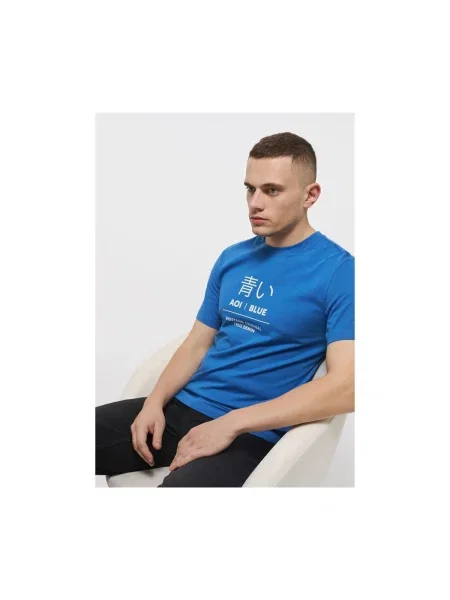 Póló Mustang nyomtatás kék