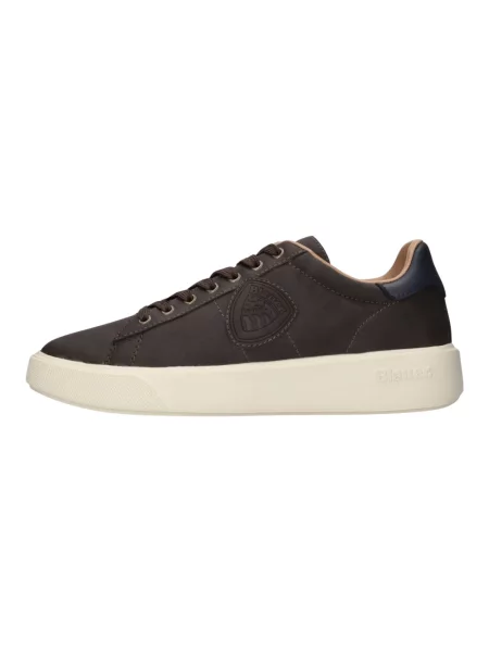 Sneakersy Blauer skórzane brązowe