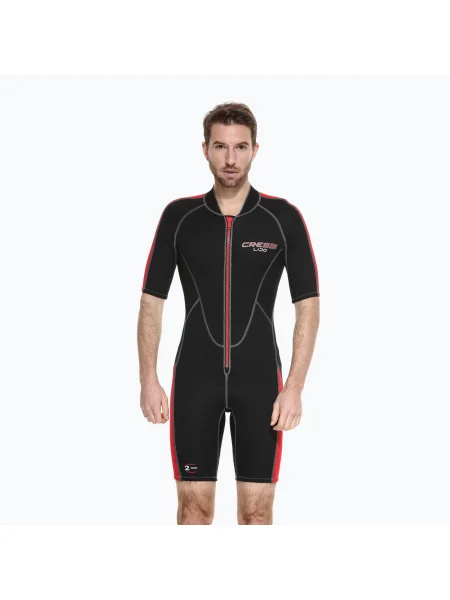 Мъжки неопренов костюм за плуване Cressi Lido Shorty 2 mm black/red черно