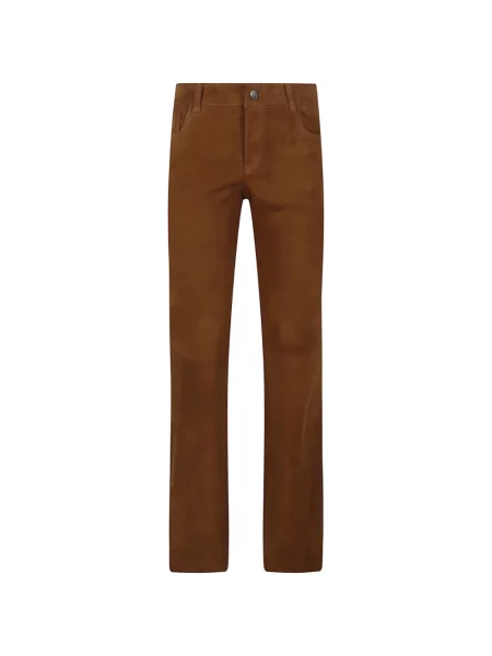 Pantaloni Stouls din piele de căprioară maro